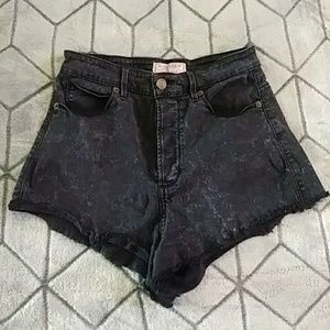 Guess High Waisted Black Denim Shorts
